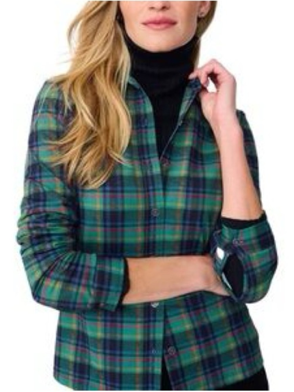 J. McLaughlin Catalina Cloth Betty Long Sleeve Button Up Tartan Plaid        11